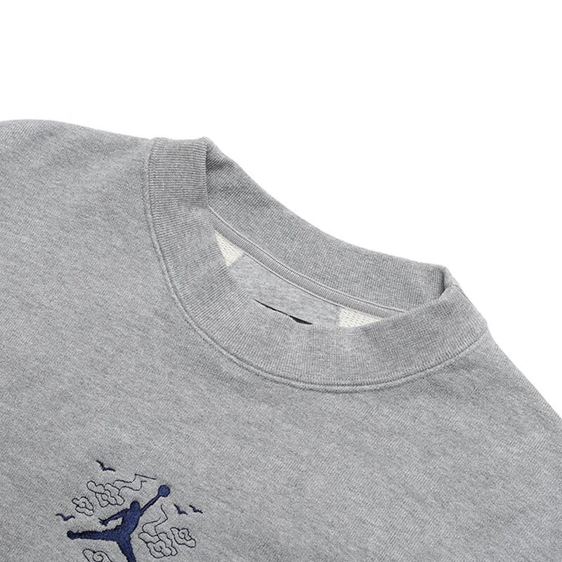 Jordan Logo Print Sport Long Sleeve Crew Neck Sweatshirt Women Tops Gray DQ0864-063