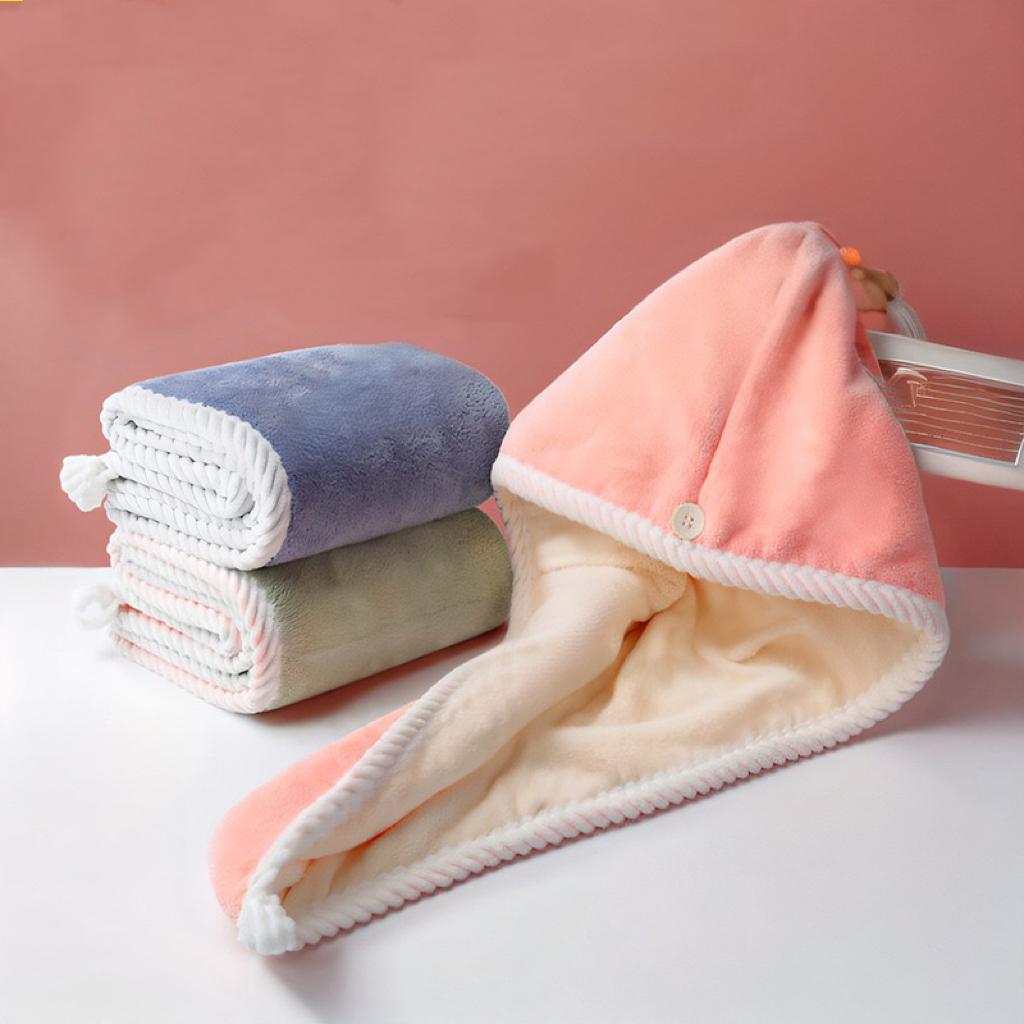 Kadın Saç Kurutma Şapkası Hızlı Kuruyan Mikrofiber Saç Havlusu Şapkası Şapka Banyo Şapkası Düz Havlu Şapkası Süper Emici Türban Saç Kurutma Şapkası