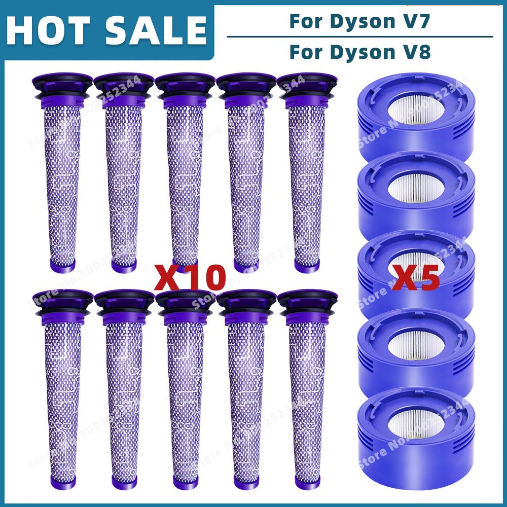 Compatible For Dyson V7 V8 Cordless Vacuum Cleaner Replacement Spare Parts Accessories Pre Filter Post Filter