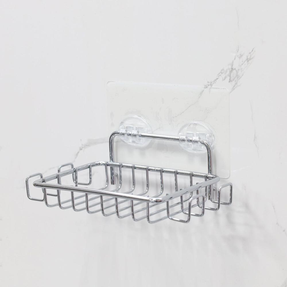 Stainless Steel Soap Rack with Hooks Soap Holder Soap Saver Wall Mounted Soap Dish Kitchen