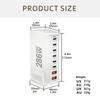Multiports Charging Station with 286W Output, 6 USB C and 2 USB Slot Desktop Charging Holder Stand for Tablet Phones