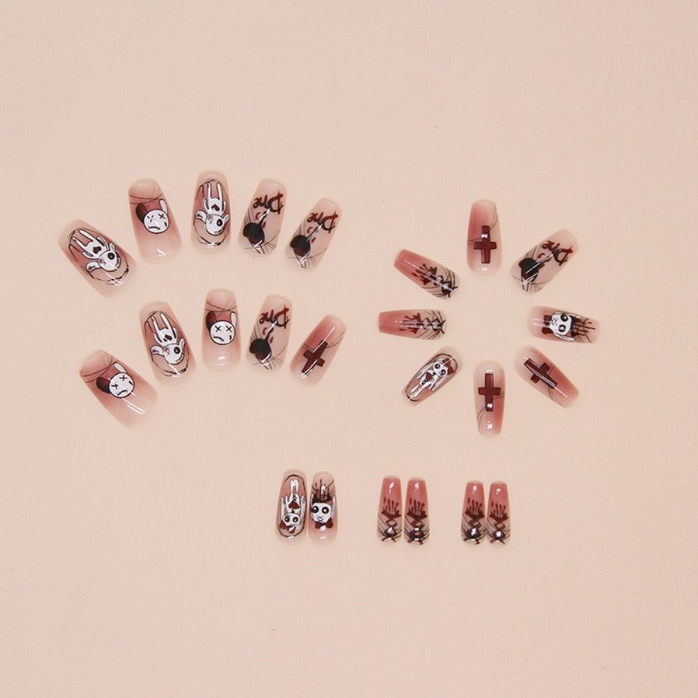 24pcs Long Stiletto and Ballerina Fake Nials Cat Eye Press on Nails Manicure False Nails  DIY