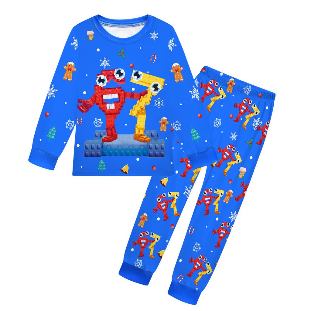 19703 Kinder Jungen Mädchen Steal a Brainrot 67 Six Seven Print Langarm T-Shirt Hose Pyjama Nachtwäsche Sets