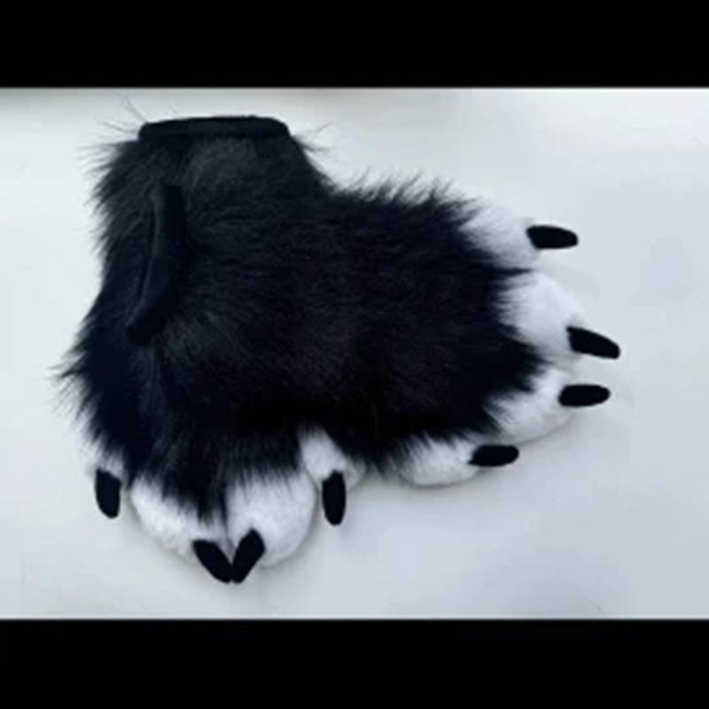New Black White Beast Fursuit Cosplay Beast Claw Hand Foot Nails Covers Costume Accessories Custom Made
