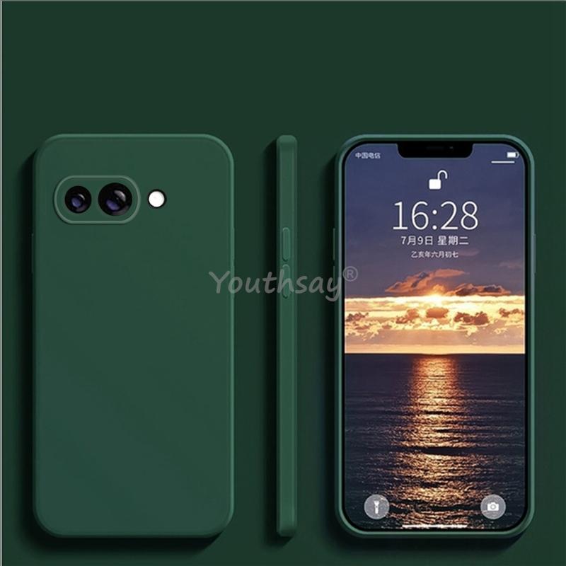 For Google Pixel 9a Case Liquid Silicone Plain Case Pixel 9a Cover TPU Anti-drop Phone Protector Cover Google Pixel 9 a Case