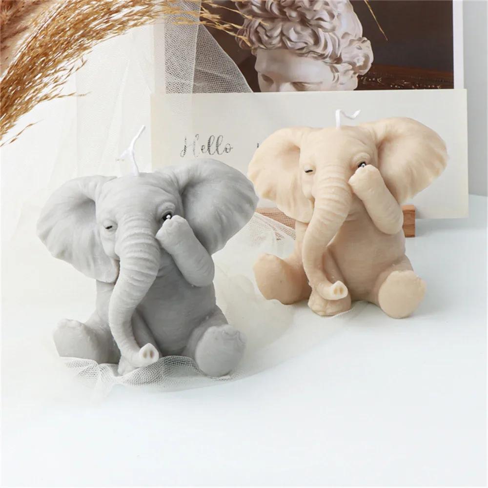 Baby Elephant Candle Mold DIY Chocolate Handmade Soap Gypsum Epoxy Resin Silicone Mould Home Decoration Ornaments 2023 New