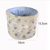 Cute Love Heart Storage Box Quilting Cotton Bow Desktop Storage Basket Large-Capacity Round Storage Frame Home Decoration