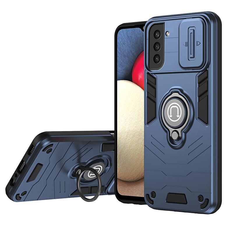 For Samsung S21 FE Shockproof Hard Armor Cover For Samsung Galaxy S21 FE Slide Lens Protect Shell Magnet Bracket Phone Cover