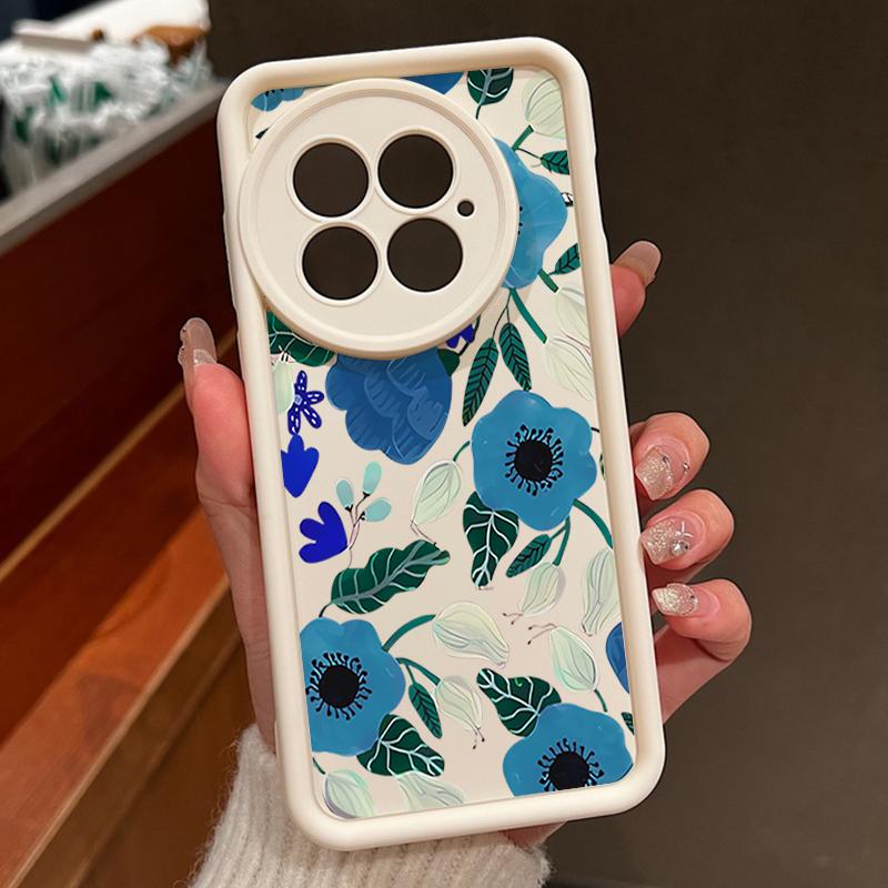 

Мягкий силиконовый чехол из ТПУ с рисунком цветка голубой трубы для OnePlus 13T 13 12 11R ACE 5 3 2, чехол конфетного цвета, Funda OnePlus 13R белый