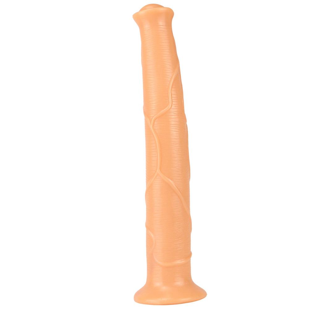 17-Zoll-Hengst-Penis, supergroß, dick, Simulationstier-Penis, weiblich, Hinterhof, männlich, Chrysantheme, Anal-Masturbationsgerät