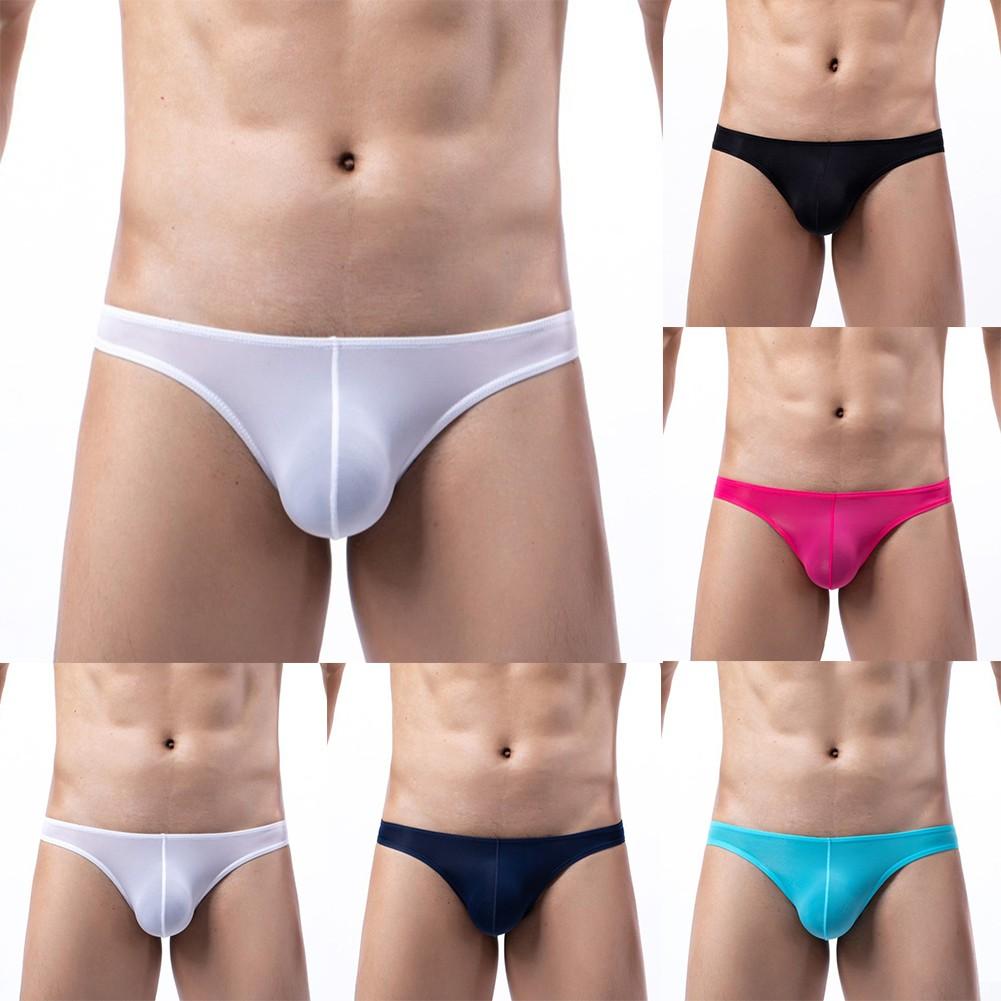 Thin Men Underwear Underpants White/Black/Rose Red/Sapphire