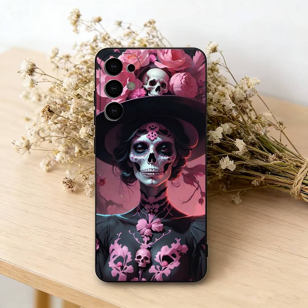 

M-Мексиканская Катрина S-Череп Чехол для Телефона Для Samsung S25,S24,S21,S22,S23,S30,Ultra,S20,Plus,Fe,Мягкий Силикон Черный Чехол Samsung S235G