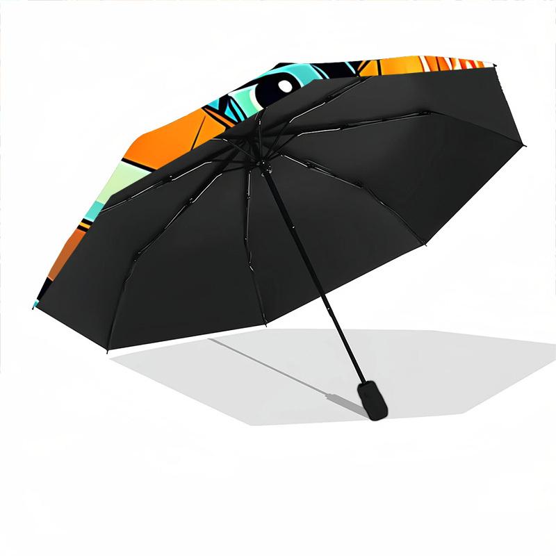 1pc Pumpkin Halloween Automatic Folding Umbrella Compact Lightweight Travel Umbrella with 8-Rib Sturdy Frame, Windproof & Self068