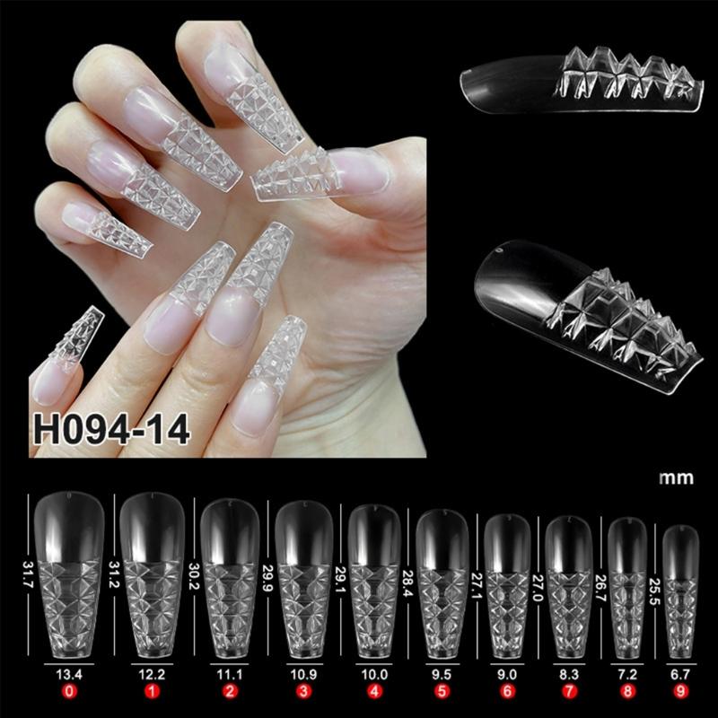 Crystal Square Nails Half Cover Soft False Nails Nail Tips for Nail Extensions 3D Aartificial Nail Tips Easy to Use