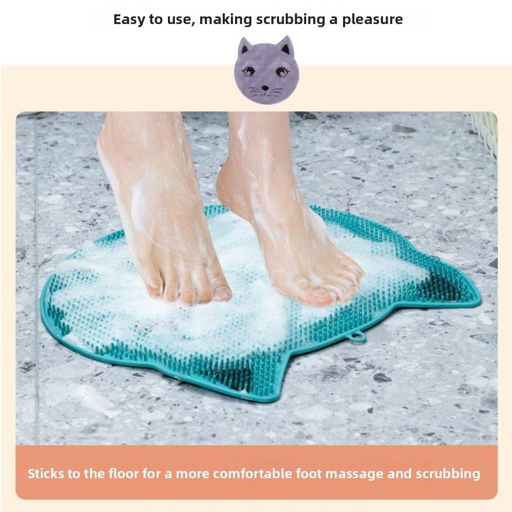 Anti Slip Bathroom Non Slip Pad Cat Shaped Massage Pad Rubbing Bath Floor Mat  Bath