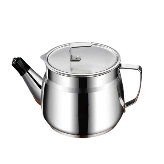 Stainless Steel Oil Filter Container with Fine Mesh 1500/2000ml Heat-Resistant Kitchen Oil Jug for Frying Lard Grease Storage Rust-Proof