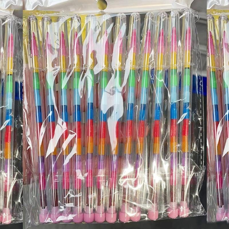 10/24Pcs Building Blocks Kid Crayons Stackable Crayons Kids Detachable Crayons