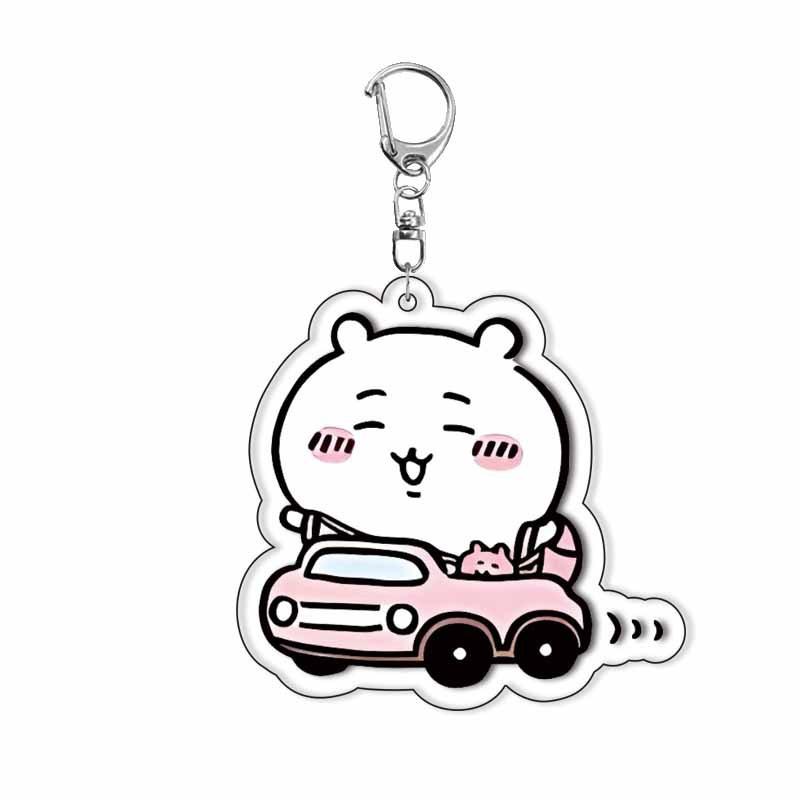 Durable chiikawa anime acrylic keychain DIY cute character layered keychain cross border ready stock anime merchandise accessories 5.5cm