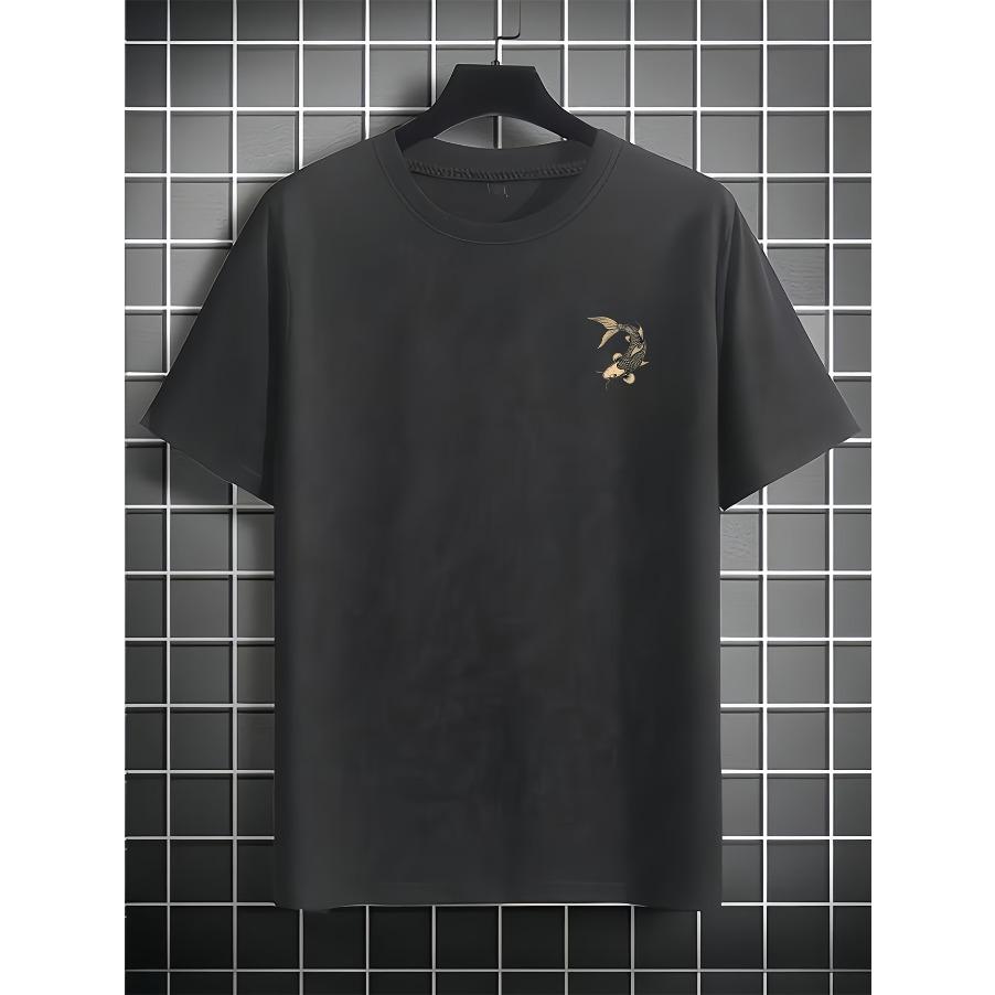100% Cotton Printed Men's Pure Cotton Retro T-shirt, Simple, Fashionable, Comfortable, Printed Casual T-shirt