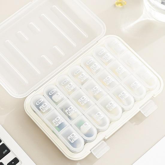 Weekly Pill Organizer Morning Noon Evening 3 Times A Day Pill Storage Box Large Capacity Portable Travel 7-Days Medication Dispenser