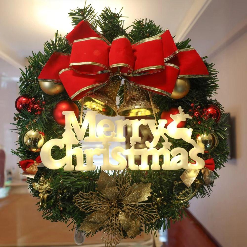 Three-dimensional Christmas Decoration Items Waterproof New Year Merry Christmas Letter Lights Perfect RED Panel