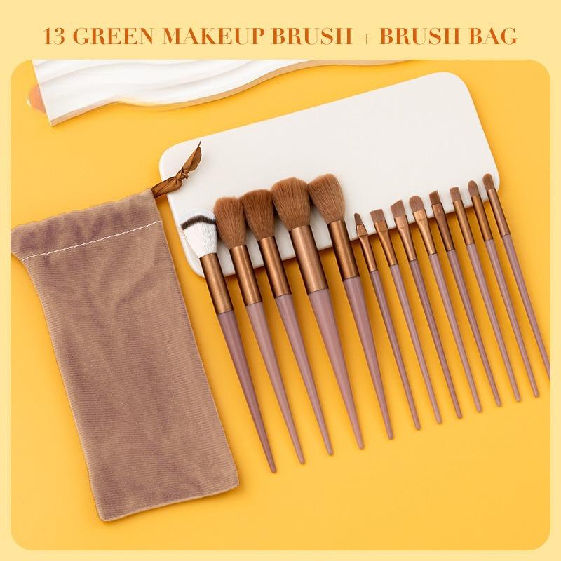 Set da 13 Pezzi di Pennelli Morbidi per Cipria Libera ad Alta Lucentezza Set di Pennelli per Ombretto Trucco Strumenti di Bellezza