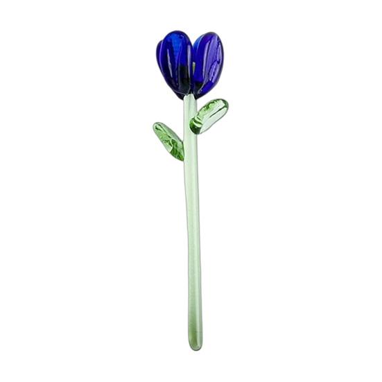 

Mini Glass Flower Ornament Handmade Colored Glass Flower Miniature Collectible Tiny Flower Decoration for Table Centerpiece Bookshelves Landscape F