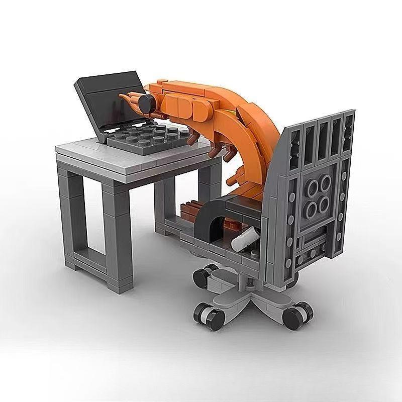 2025 New MOC Shrimp Model Figurines Building block Creative Adult Office Desk Prank Puzzzle Assembly Brick Ornament Toys