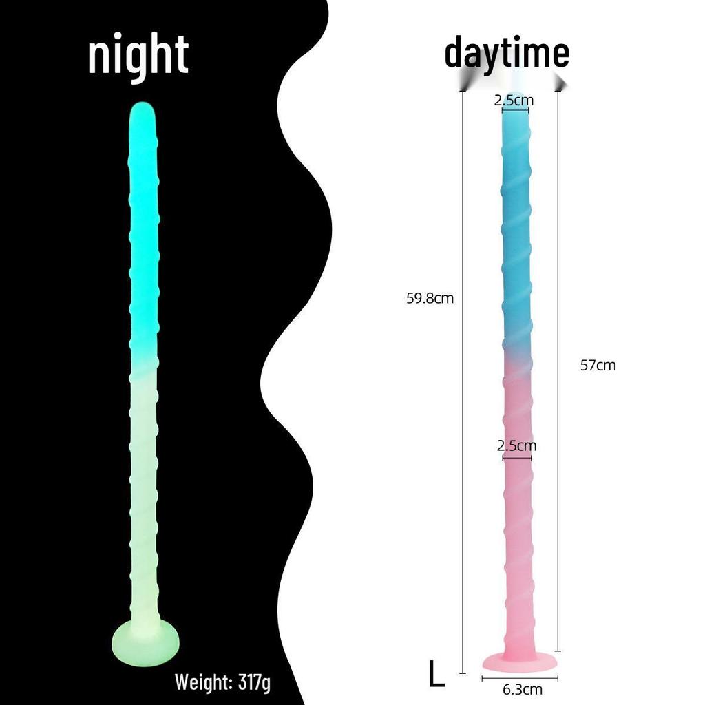 A190 Multicolor Luminous Silicone Long Anal Whip for Erotic Play