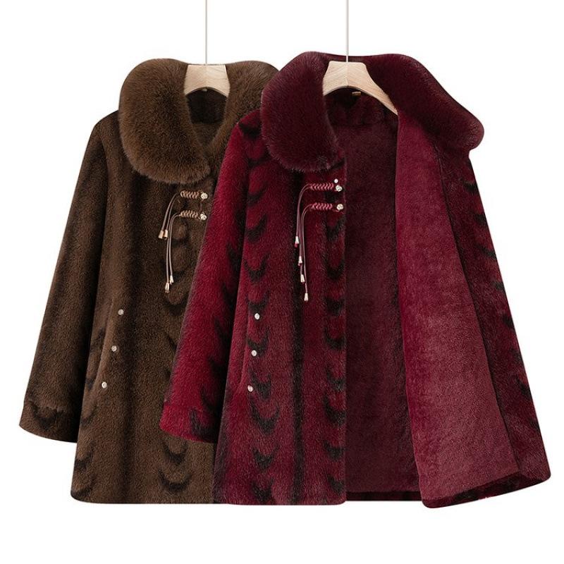Winter clothing, velvet thickened warm jacket, long clothing, winter cotton-padded jacket, and winter clothes for women