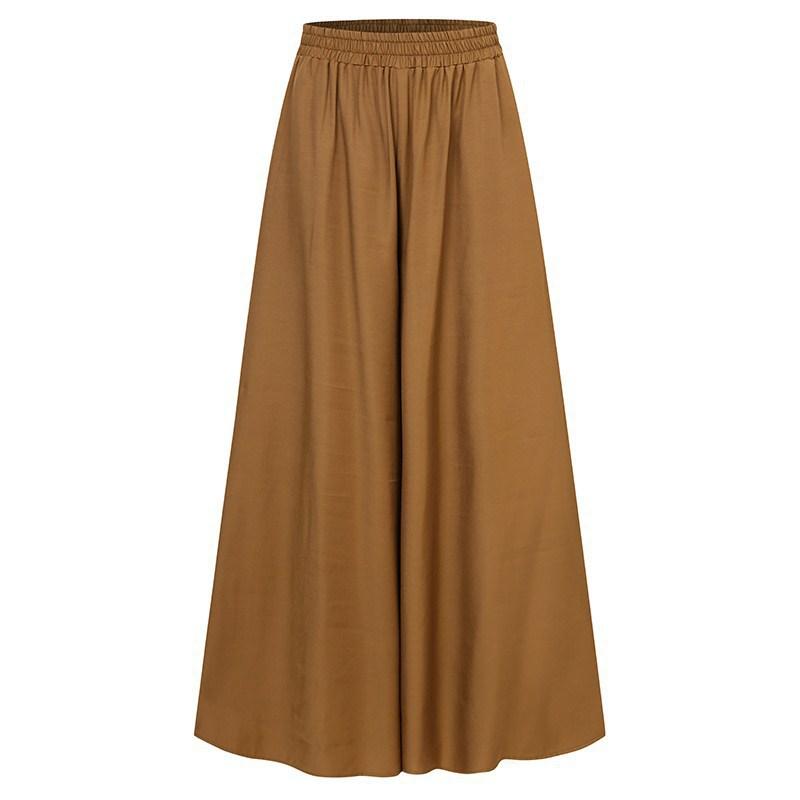 Damen Übergröße Damen Weite Hosen Einfarbige Hosen in voller Länge Mode Frühling Herbst Band