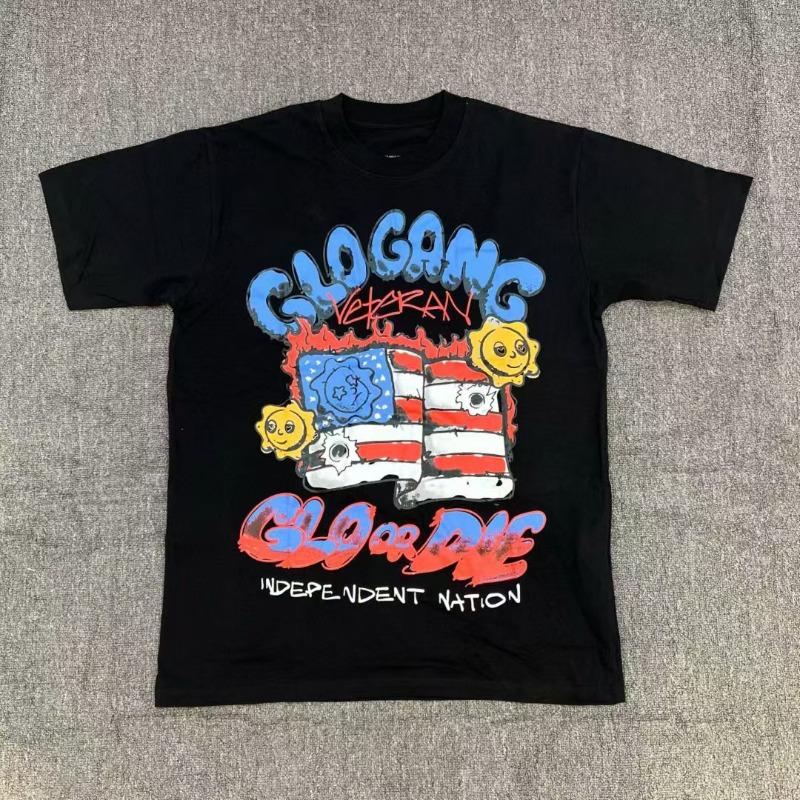 New Glo Gang Cartoon Print Tshirt Soft Cotton Casual Streetwear Top Unisex Unisex Fashion