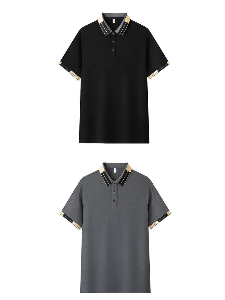 Herren Sommer Kurzarm Revers T-Shirt - Lässig, Einfarbig, Atmungsaktiv, Kühl, Ideal für Alle Altersgruppen