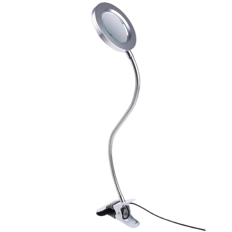 10X Glass Lamp with Light Magnifier Light with Clip Adjustable Flexible Lamp with USB Powered G5AB