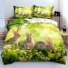 3D Animal Rabbit Comforter Cover for Kids Boys Girls Teens Duvet Cover Breathable Cute Aniaml Rabbit Bedspread Cover Room Decor