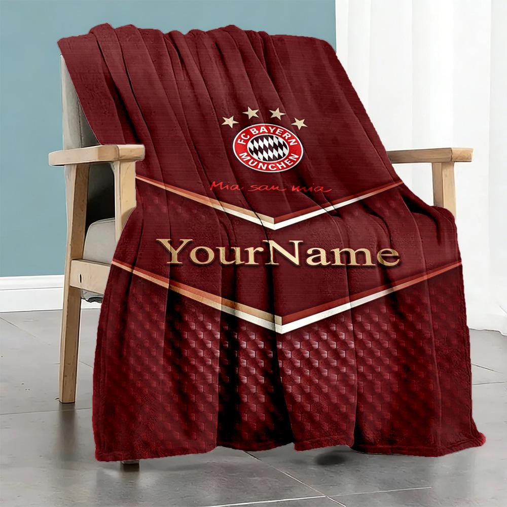 Fc Bayern München 7 Customize Your Name Blanket Gift Customizable Blanket Soft & Cozy Suitable for Seaside Bed Sofa Livingroom All-Season Use