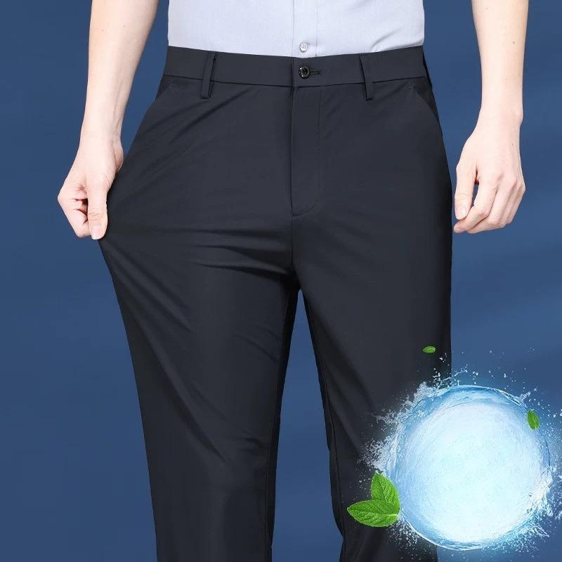 Men's Summer Thin Breathable Formal Wear Straight-leg Business Trousers