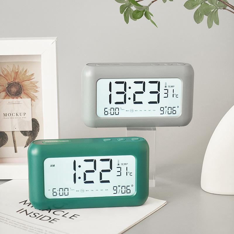 New Large Screen Simple Charging Alarm Clock Bedroom Bedside Electronic Clock Multi Function Clock Rechargeable
