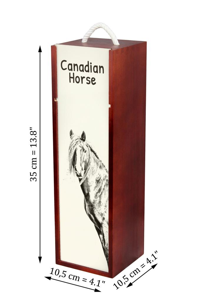 Canadian Horse - Wine Box with a Horse, Alcohol Box with Graphics, Personalized Gift Box from the Art-Dog Brand