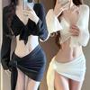 Swimsuit Women's New Meat Cover and Thin Fairy Ins Wind Split Four-piece Bikini Swimsuit Fashion Swimsuit Spot