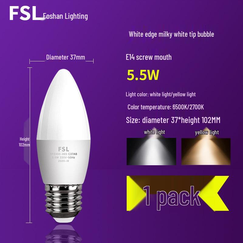 LED Kerzenbirne mit E14/E27 Sockel - Superhelle Energiespar-Kristall-Kronleuchterbirne mit spitz zulaufendem Schleifendesign
