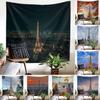 Nordic Paris Eiffel Tower Landscape Polyester Tapestry For Renting House Renovation Student Dormitory Wall Background Hanging Cloth