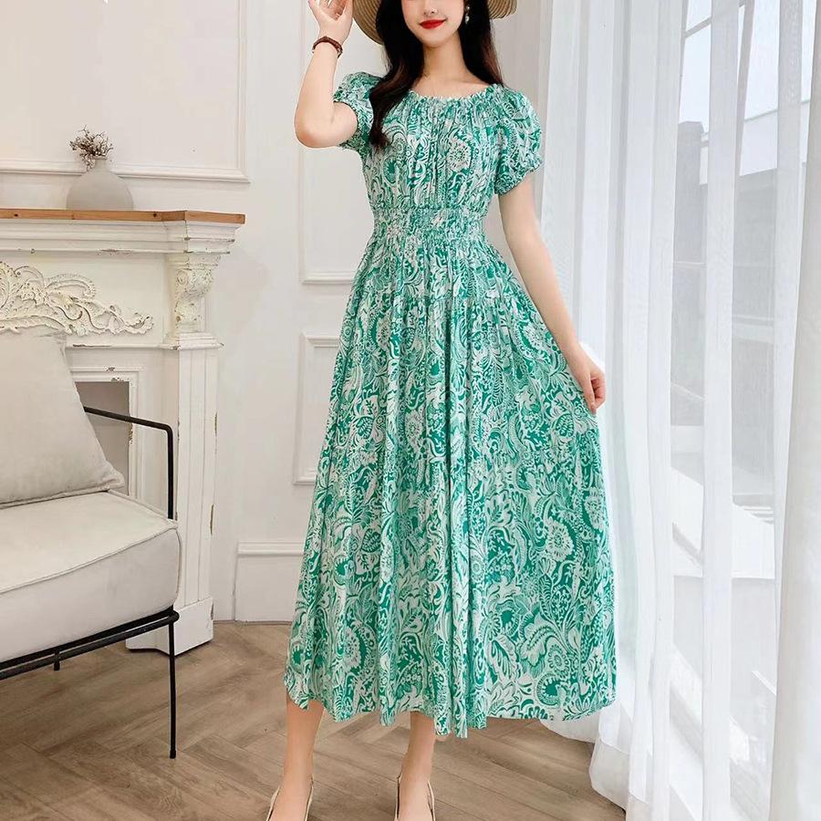 Off-Shoulder One-Neck Cotton Silk Dress Children's Summer Dress Bohemian Island Vacation Dress Travel Beach Dress