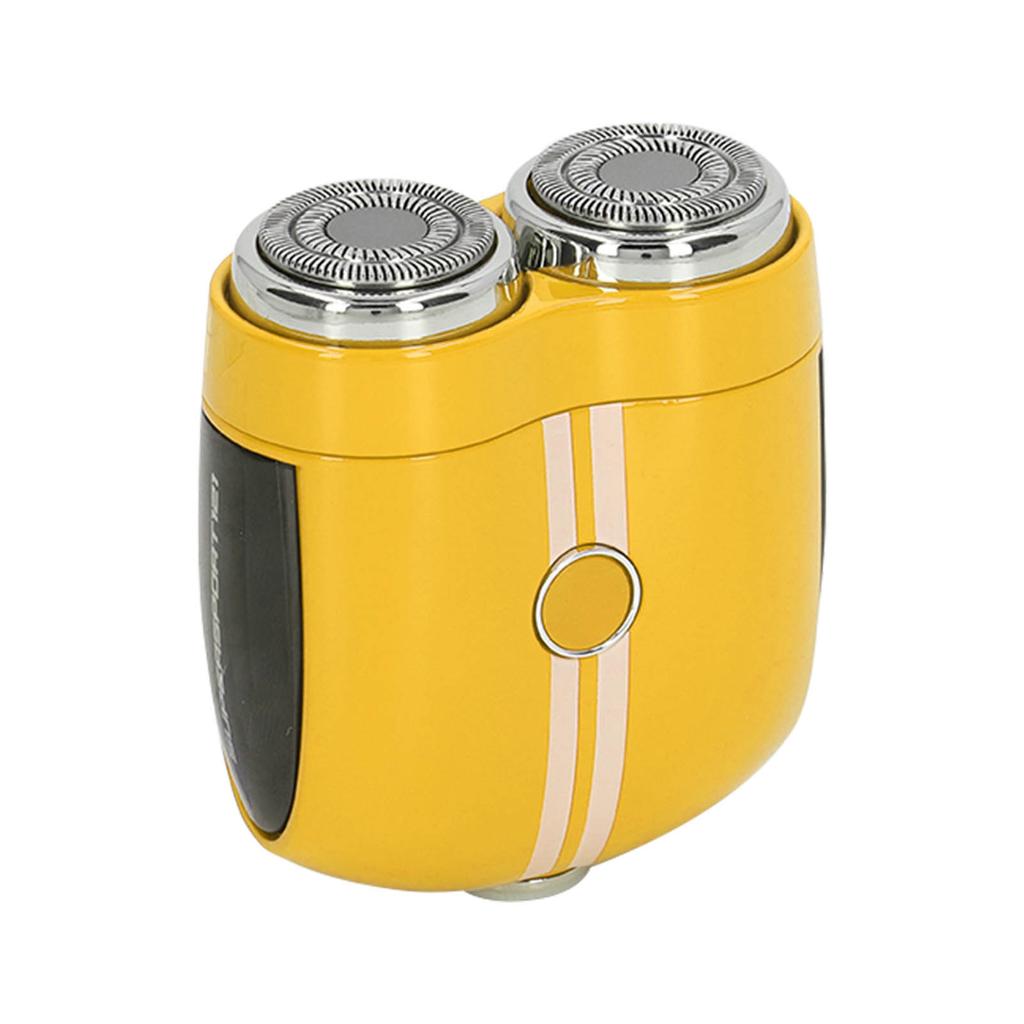 Electric Mini Beard Shaver Type C Charging Curved Net Wet Dry Dual Use IPX7 Waterproof Beard Clipper Trimmer Yellow