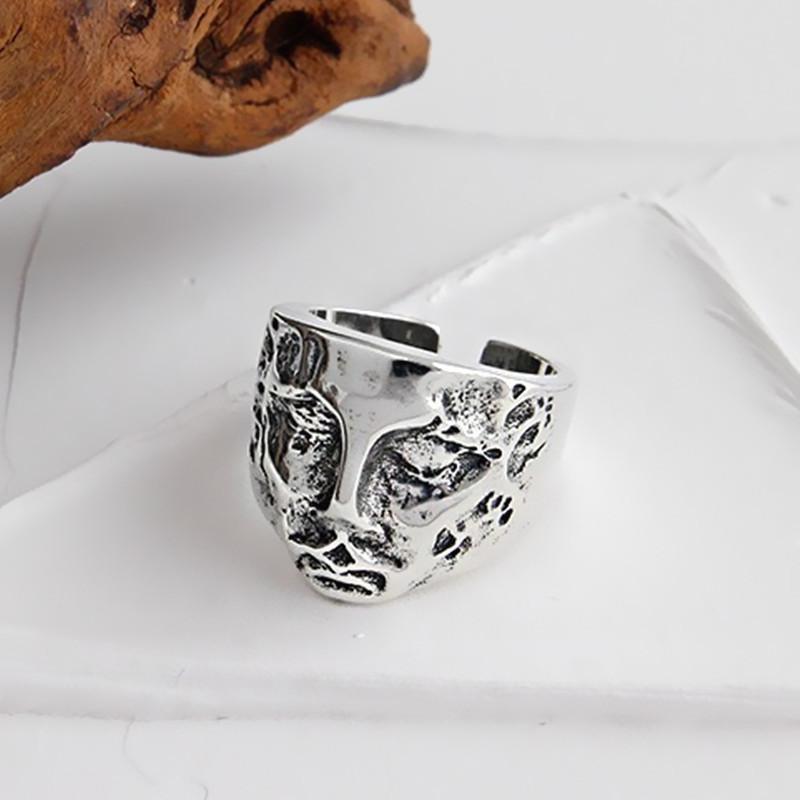 Geometric Portrait Ring Women's Fashion Concave and Convex Face Ring Retro Open Ring