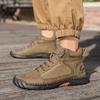 Women/ Men's PU Leather Boots, Men's Fashionable Handmade Stitched Ankle Boots, Flat Bottomed Lace Up Casual Shoes