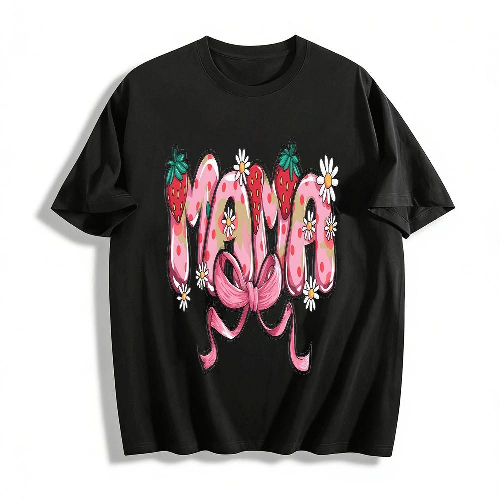 Strawberry Daisy Maria Print Girls Casual T-Shirt Pure cotton T-shirt XXS