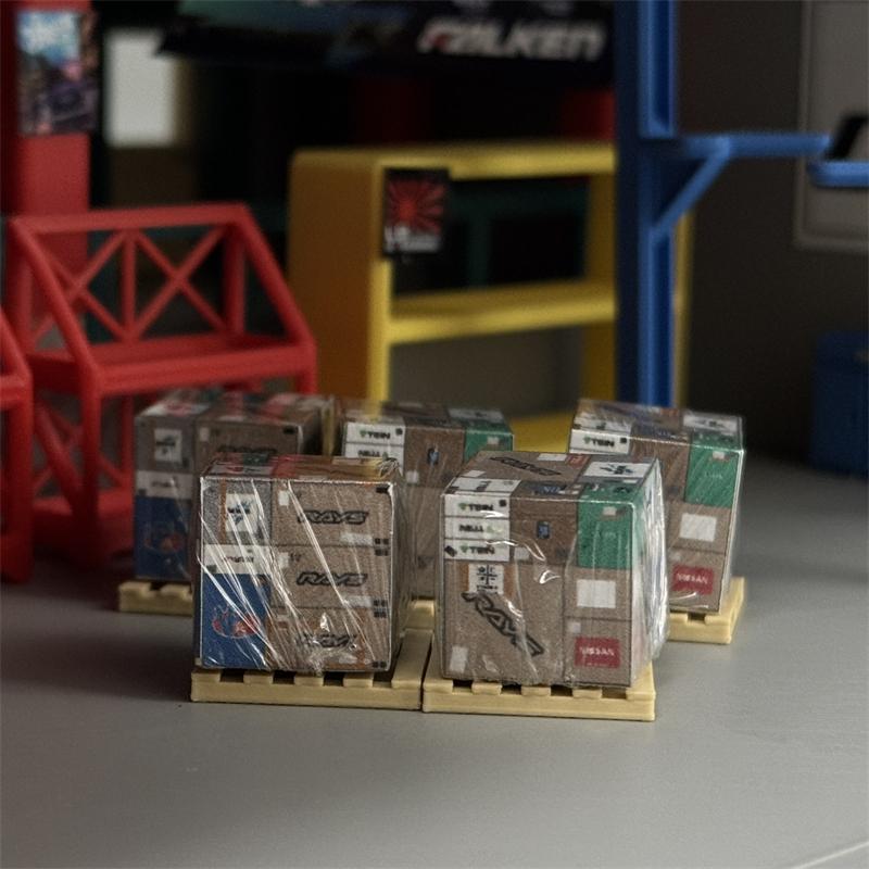 5 buc Cutii Model Mașină la Scară 1/64 pe Palet pentru Dioramă Garaj Kit Model Miniatură din Plastic Creativ DIY Colecție Hobby