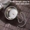 Mesh Tea Brewer with Lid Strainer Stainless Steel Infuser Fine Easy-open Sieve Ball Chain Hook for Loose Leaf Spices Reliable Filter