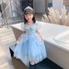 Cinderella Princess Dress Girls Princess Dress Elsa Dress Halloween Performance Dress Fluffy Yarn One Piece Hair